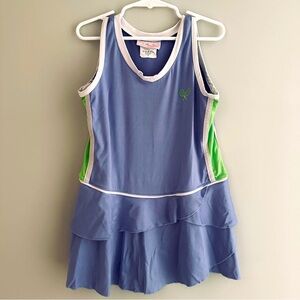 Little Miss Tennis Girls Tennis Dress XS 6-7 Pleated Super Cute Purple Green
